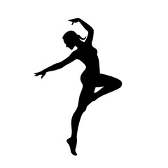 Fototapeta premium Silhouette of a graceful dancer captured in midmotion in an artistic pose