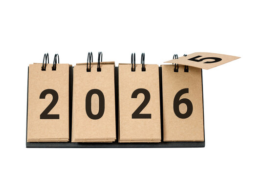 New Year 2026 is coming concept. Happy New Year 2026 replace 2025 concept isolated on white background.