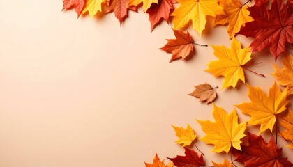 Autumn leaves falling natural setting photography warm colors close-up view seasonal change