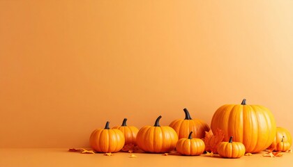Harvest celebration with vibrant pumpkins fall season still life warm tones close-up autumn aesthetics