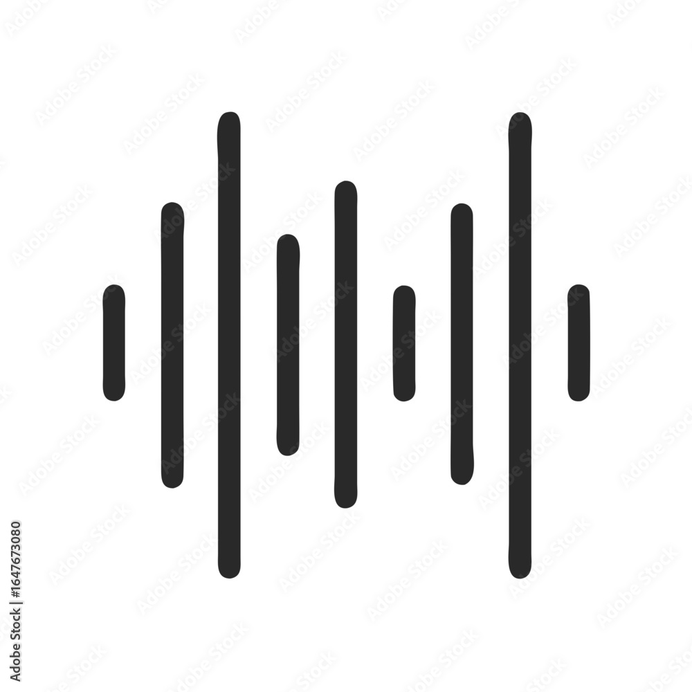 Aufkleber audio frequency equalizer graphic visual representation of music waveform on white background