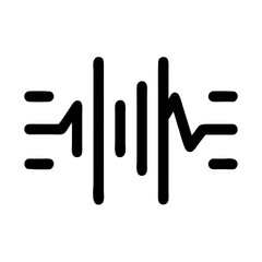 Abstract black and white design featuring a sound wave representation of audio