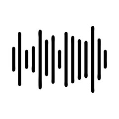 Stylized Audio Waveform Black and White Simple Representation of Music Visualization