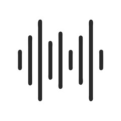 Audio frequency equalizer graphic visual representation of music waveform on white background