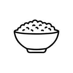 Ine drawing outline icon a bowl filled with quinoa food grain