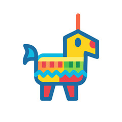 Colorful and festive horse shaped piñata for birthdays and celebrations image