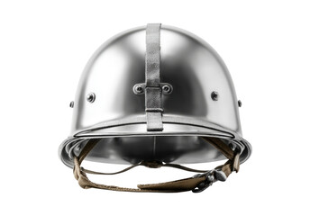 Fototapeta premium Matte Steel Military Helmet on Transparent Background