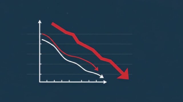 Economic Downturn: Animated Graph Shows Sharp Market Decline and Recession Fears