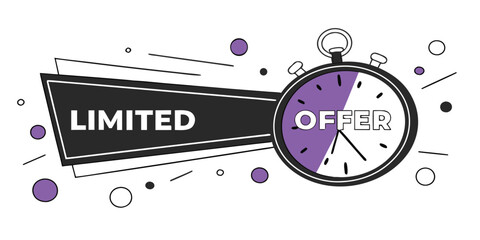 Limited Offer Countdown Timer Vector Graphic