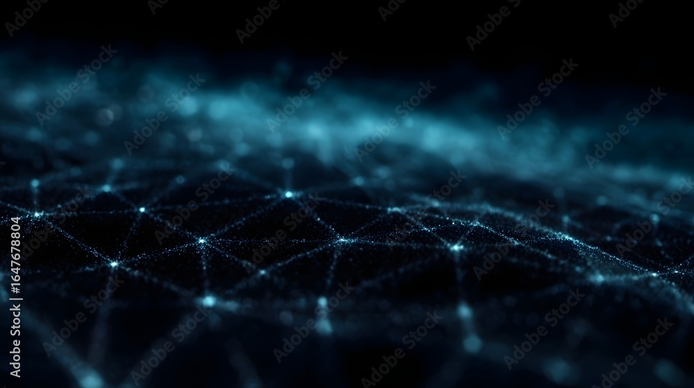 Poster digital grid like mesh network with sharp focus