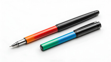 Dual-tip pen isolated on white background for versatile writing and drawing applications