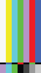 Television Test Pattern Stripes. No signal screensaver vector illustration