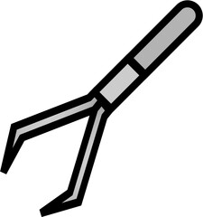 Gardening hand tool with pointed forked prongs for soil cultivation  