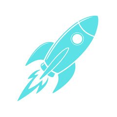 Modern rocket launching into space innovation symbol