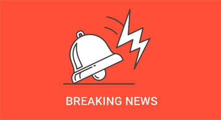 A modern vector icon for a news broadcast. This minimalist design combines a clean, geometric alert symbol with a notification sound wave, perfect for live headlines and news updates.