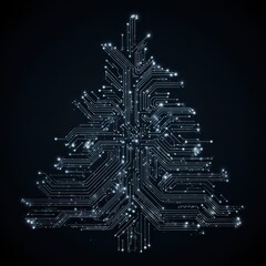 Circuit tree design symbolizing technology and innovation during the holiday season
