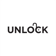 Fototapeta premium Unlock logo design vector template
