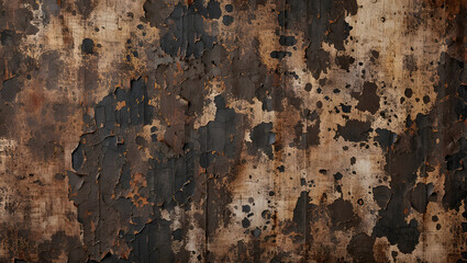 Dark Brown Peeling Paint Texture: Grunge, Distressed, Vintage Background