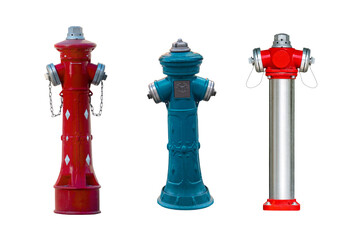 fire hydrant isolated on white background. modern and vintage style
