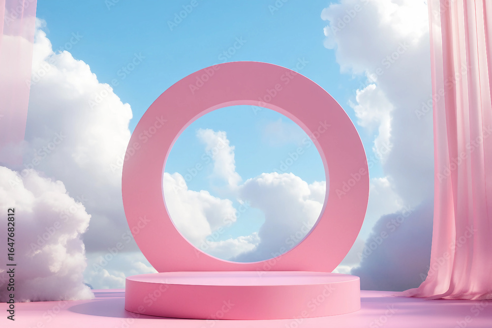 Poster this abstract image showcases a modern colorful display podium ai generative