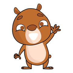 cute cartoon bear with separate white background