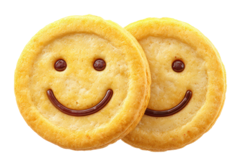 Joyful cookies with smiley faces kitchen food bright isolated on transparent background