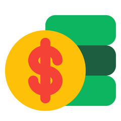 Dollar Coin Stack Icon
