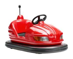 Thrilling bumper car fun and excitement at the amusement park isolated on transparent background