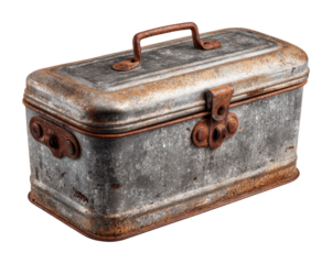 Exploring vintage toolbox workshop product rustic style isolated on transparent background