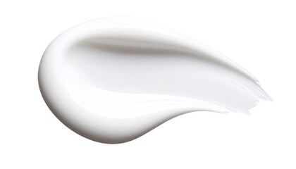 Fototapeta premium A swatch of white cosmetic cream with a smooth and milky texture isolated on a transparent background png