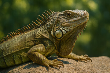 Fototapeta premium iguana on a branch