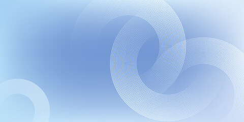 Abstract circle lines on light blue background. Geometric stripe line art design for poster, brochure, cover, website, header, web banner, presentation.