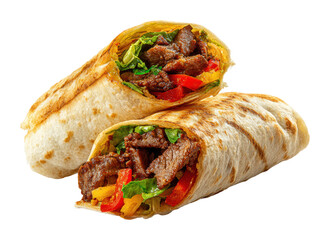 Savoring delicious steak burritos food truck festival event isolated on transparent background