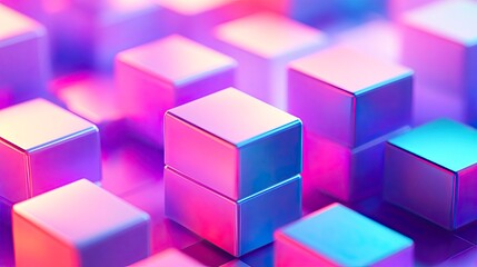 Fototapeta premium Modular 3D abstract geometric stage with gradient lighting and smart grid zone, for digital advertising, e-commerce hero images, and brand visual systems, pure background with copy space