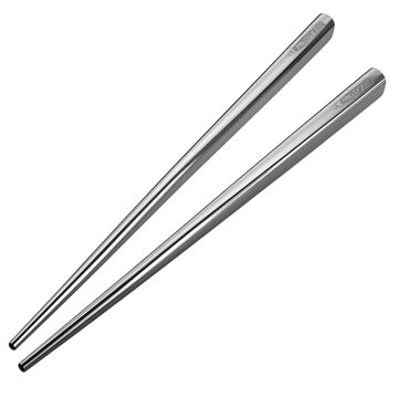 silver chopsticks isolated on white