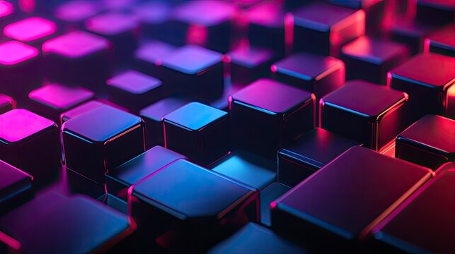 Modular 3D abstract geometric stage with gradient lighting and smart grid zone, for digital advertising, e-commerce hero images, and brand visual systems, pure background with copy space