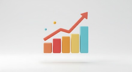 Growing business chart with arrow