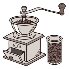 Manual coffee grinder and beans coffee beans kitchenware