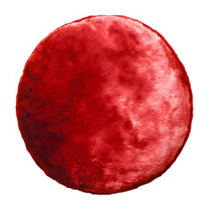 Fototapeta premium A vibrant red circle with a textured, painterly effect, isolated on a clean transparent background, representing energy, passion, and abstract form in design