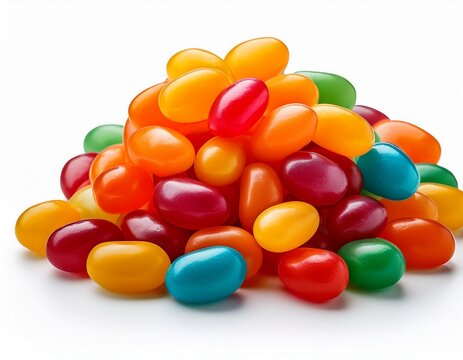 jelly bean pile isolated on white background high resolution