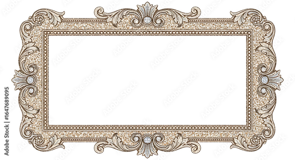 Poster Decorative vintage frame design on transparent background suitable for various art applications and creative projects