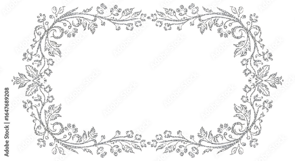 Poster elegant floral border design featuring intricate details isolated on a transparent background for ve