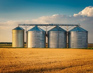 grain silos in the field