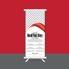 Travel Roll Up Banner design for travel agency corporate banner design editable vector template 