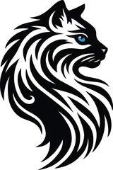 Blue-Eyed Cat Vector | Cute Feline Illustration | Pet Animal Clipart Design