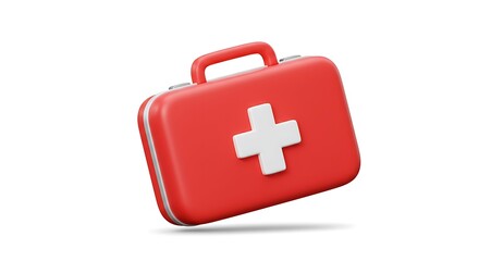 Red first aid medical kit