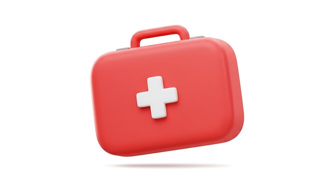 red first aid kit with white cross clip art preview