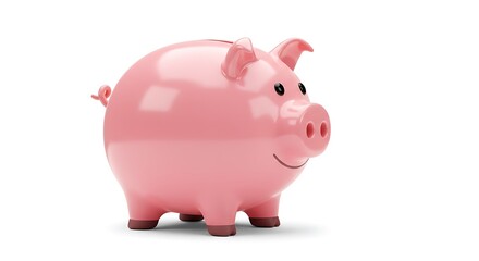Obraz premium Pink piggy bank savings concept