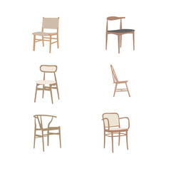 vector illustration of brown chair in furniture industry  