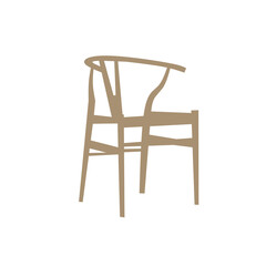 vector illustration of brown chair in furniture industry  